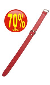 ¬COLLAR CUERO LISO 65 cm. ROJO